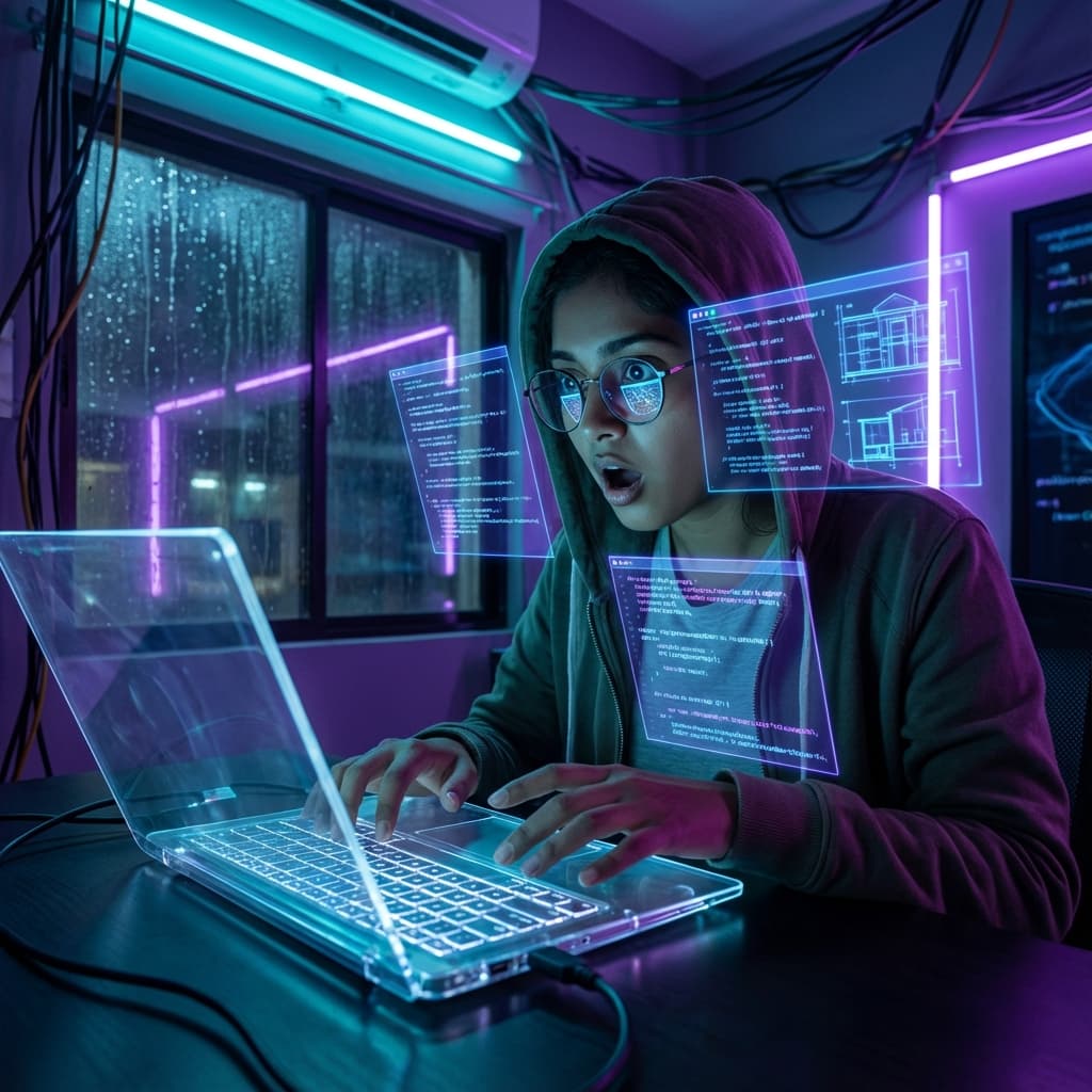 Student using Holographic AI